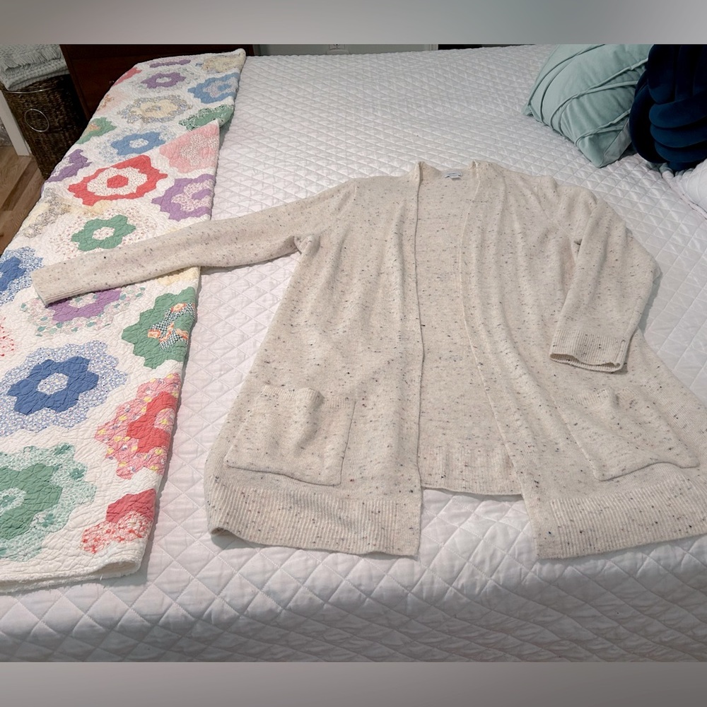 Cream Multi Heather Open Front Old Navy Cardigan XXL Fall Soft